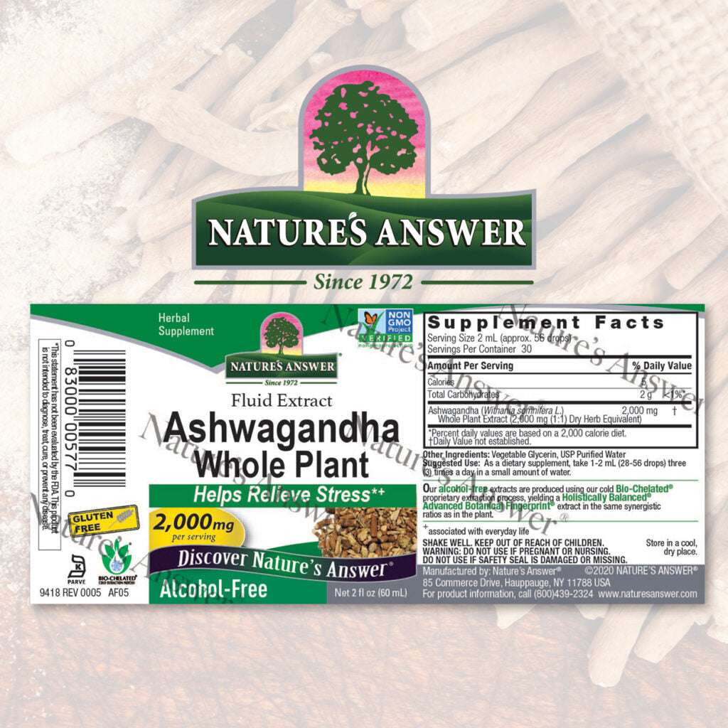 Green Vitality Ashwagandha-extract-60ml-Natures-Answer-label