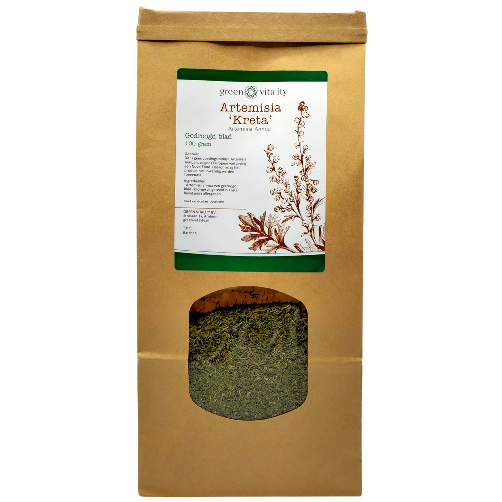 Green Vitality Artemisia Annua Kreta Gedroogd blad theezak Kaardeshop 100 gram